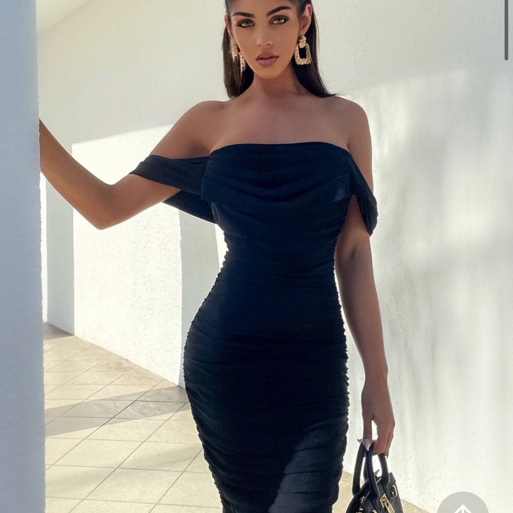 Bad For The Night Bandage Midi Dress - Black
